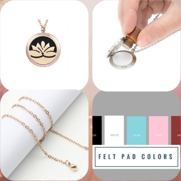 Jewelry Rose Gold Lotus Aroma Essential Oil Necklace Poshmark